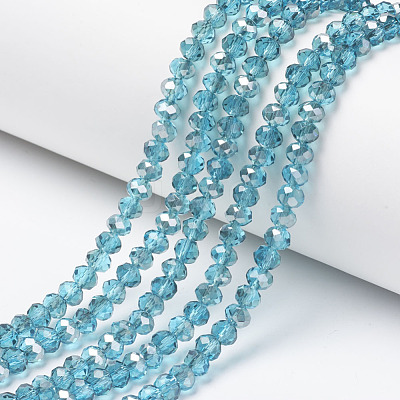 Electroplate Transparent Glass Beads Strands EGLA-A034-T4mm-E11-1