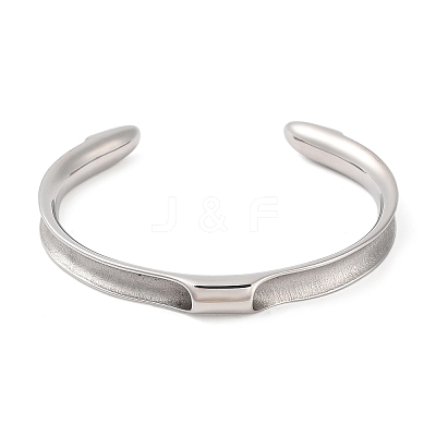 Non-Tarnish 304 Stainless Steel Open Cuff Bangles for Women BJEW-U001-03P-1