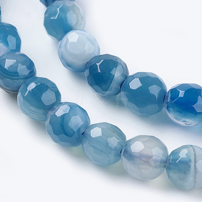 Natural Stripe Agate Beads Strands X-G-G581-6mm-05-1