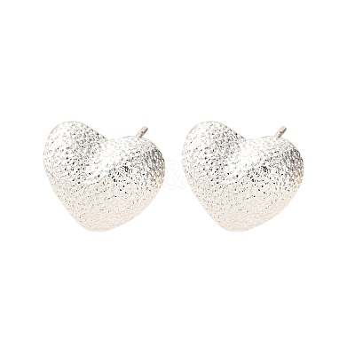 Brass Textured Stud Earrings EJEW-A143-02B-S-1