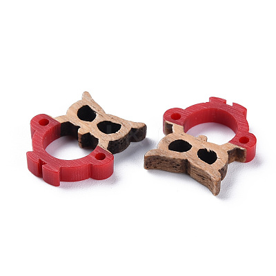 Opaque Resin & Walnut Wood Links Connectors RESI-T035-50-1