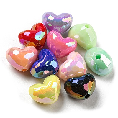 UV Plating Opaque Acrylic Beads X-OACR-E031-09-1