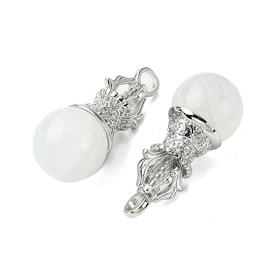 Natural Quartz Crystal Round Pendants G-C114-04P-18-1