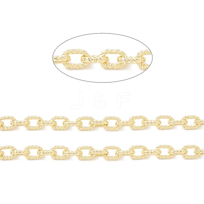 Rack Plating Brass Textured Cable Chains CHC-B021-01G-1