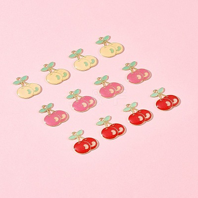 12Pcs 3 Colors Light Gold Plated Alloy Enamel Pendants FIND-FS0002-83-1