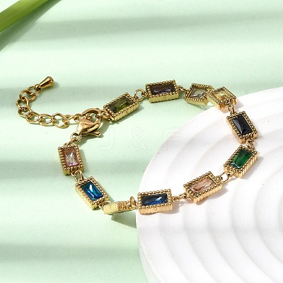 304 Stainless Steel Link Chain Bracelets for Women BJEW-A093-01C-G-1