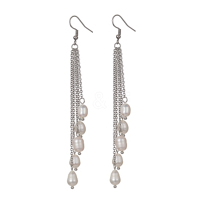Natural Pearl Beads Dangle Earrings EJEW-JE05413-02-1