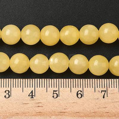 Natural Yellow Jade Bead Strands G-K121-01-8mm-1