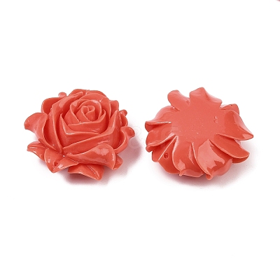 Synthetic Coral Dyed Carved Links SHEL-Z003-01B-1