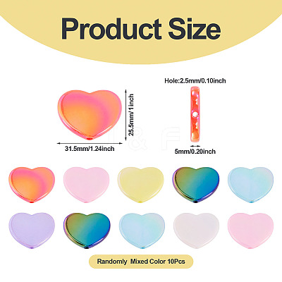 10Pcs UV Plating Opaque Acrylic Beads OACR-TA0001-11-1