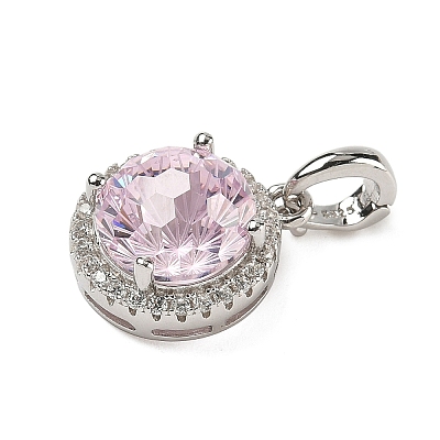 925 Sterling Silver Pave Cubic Zirconia Pendants STER-B009-01B-06-1