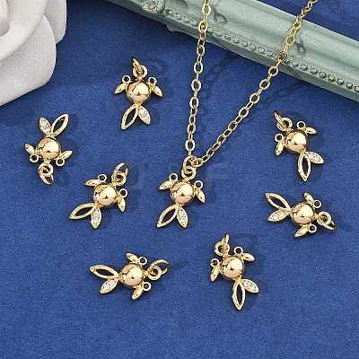 SHEGRACE Brass Cubic Zirconia Charms XGRQ3P512-586G-1