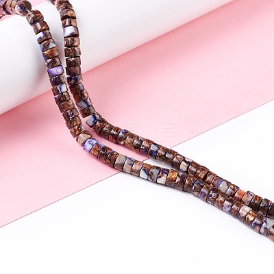 Assembled Synthetic Bronzite and Imperial Jasper Beads Strands G-I318-03A-1