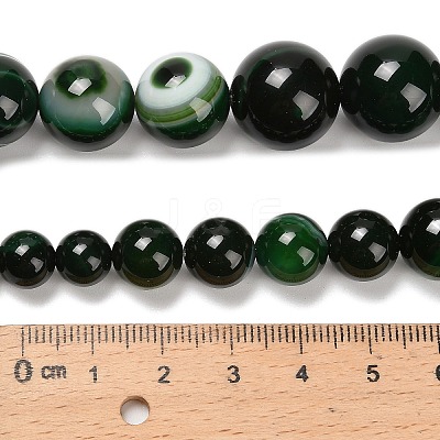Natural Banded Agate Graduated Beads Strands G-P589-A01-01H-1