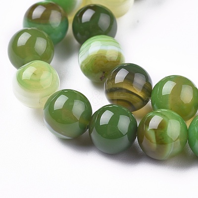 Natural Striped Agate/Banded Agate Beads Strands G-I261-C04-8mm-1