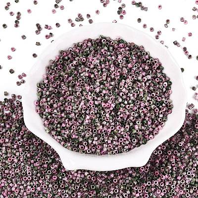 Opaque Picasso Cylinder Glass Beads SEED-Q039-06A-08-1