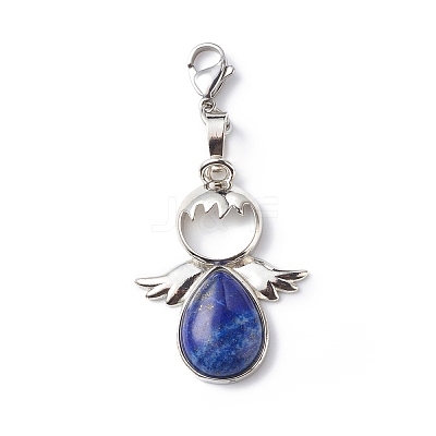 Gemstone Angel Pendant Decoration HJEW-JM00767-1