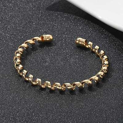 Electrophoresis Iron Cuff Bangles for Women BJEW-M057-03G-1