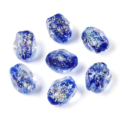 Handmade Foil Glass Beads Strands FOIL-N033-02B-1