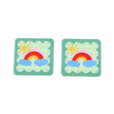 Transparent Printed Acrylic Cabochons TACR-N016-19-1