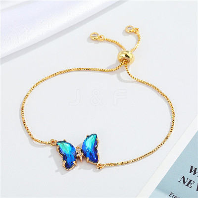 European Jewelry Simple and Elegant Crystal Butterfly Bracelet Adjustable Bracelet for Women ST1237569-1