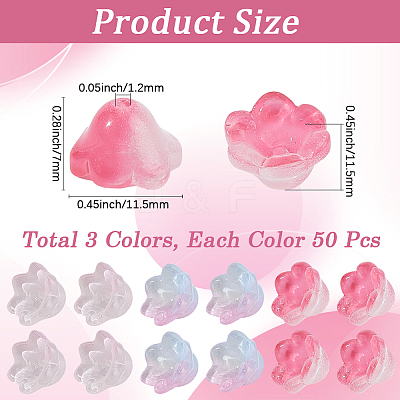 150Pcs 3 Colors Transparent Two Tone Spray Painted Glass Beads GLAA-LT0001-04D-1
