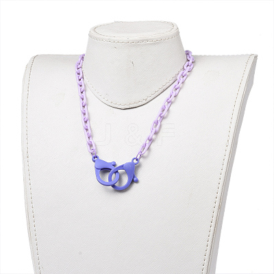 Personalized ABS Plastic Cable Chain Necklaces LS-NJEW-JN02849-04-1