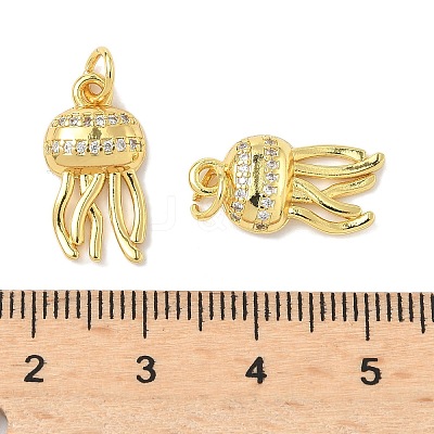 Brass Micro Pave Cubic Zirconia Pendants KK-I355-01G-01-1