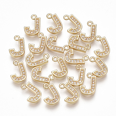 Brass Cubic Zirconia Charms X-KK-S348-330J-1