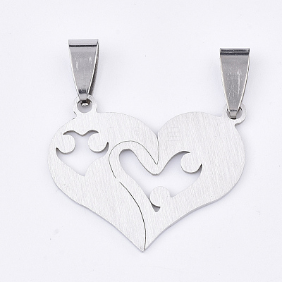 Non-Tarnish 201 Stainless Steel Split Pendants STAS-T048-23-1
