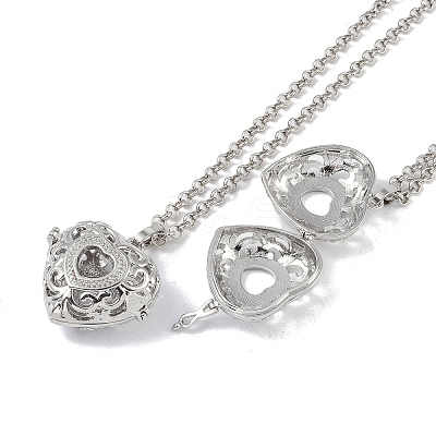 Brass Rhinestone Pendant Necklaces NJEW-G089-16I-P-1