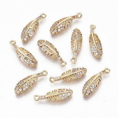 Brass Micro Pave Cubic Zirconia Pendants X-KK-S359-040-RS-1