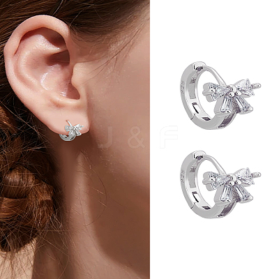 1 Pair Brass Crystal Rhinestone Hoop Earrings EJEW-LP0009-16P-1