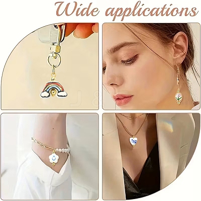 15Pcs Handmade Porcelain Pendants PALLOY-YW00126-1