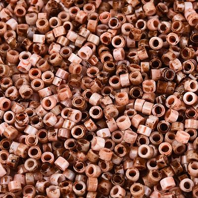 Opaque Picasso Cylinder Glass Beads SEED-Q039-06A-05-1