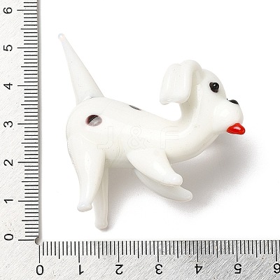 3D Dalmatian Dog Handmade Lampwork Ornaments Figurine DJEW-C013-01-1