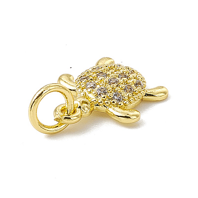 Brass Micro Pave Cubic Zirconia Charms ZIRC-F132-27G-1