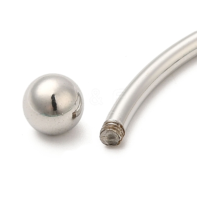 Non-Tarnish Screw End Ball 304 Stainless Steel Open Cuff Bangles LS-BJEW-G677-01P-1