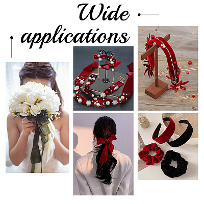 Velvet Ribbon SRIB-WH0006-18O-1