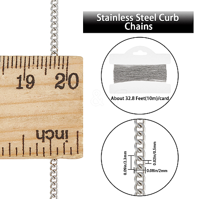 304 Stainless Steel Curb Chains CHS-BBC0001-02-1