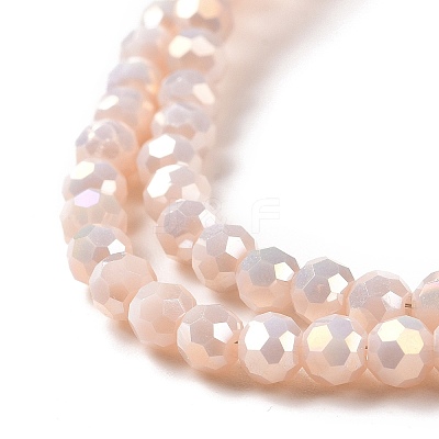 Faceted(32 Facets) Round Full Rainbow Plated Imitation Jade Electroplate Glass Beads Strands LS-EGLA-J130-FR09-1