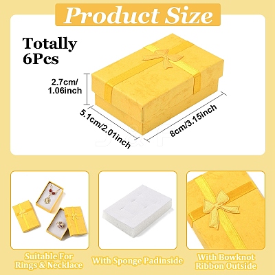 6Pcs Cardboard Jewelry Set Boxes CON-YW0001-70B-1