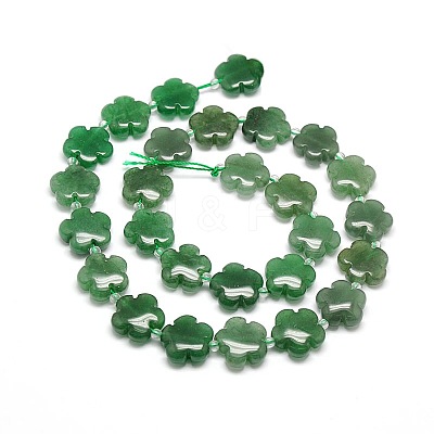 Natural Green Aventurine Flower Beads Strands G-L241B-02A-1