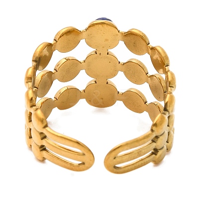 Natural Tiger Eye Finger Rings RJEW-Q822-44G-02-1