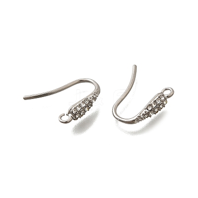 304 Stainless Steel Rhinestone Earring Hooks STAS-D310-01P-01-1