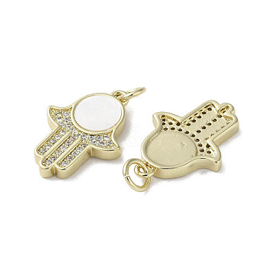 Brass Micro Pave Cubic Zirconia Pendants KK-G485-22C-G-1