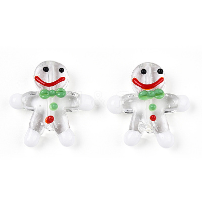 Gingerbread Man Handmade Lampwork Beads LAMP-G150-04C-1