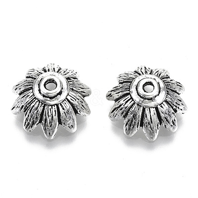 Tibetan Style Alloy Bead Caps TIBEP-S319-104AS-RS-1