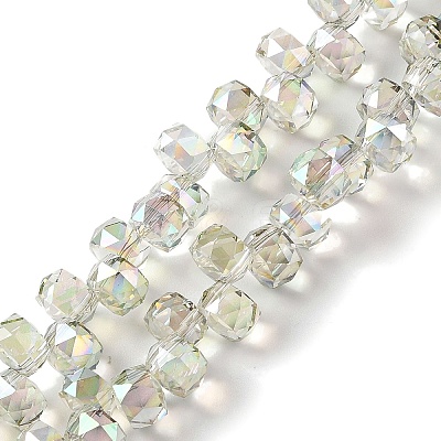 Half Rainbow Plated Electroplate Beads Strands EGLA-H104-09A-HR02-1