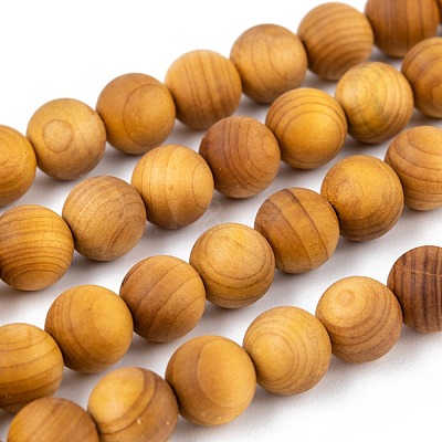 Natural Wood Beads Strand WOOD-F006-01-8mm-1